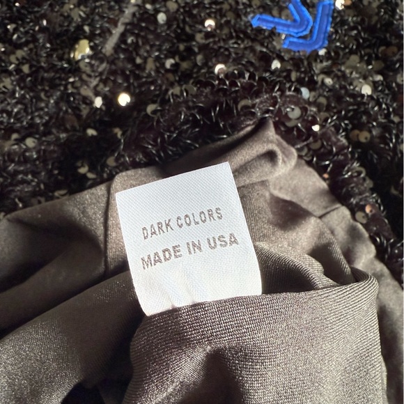 NWT SHANE JUSTIN Black Sequin Runway Bodycon Long Sleeve Polo Mini Dress L - Picture 13 of 14